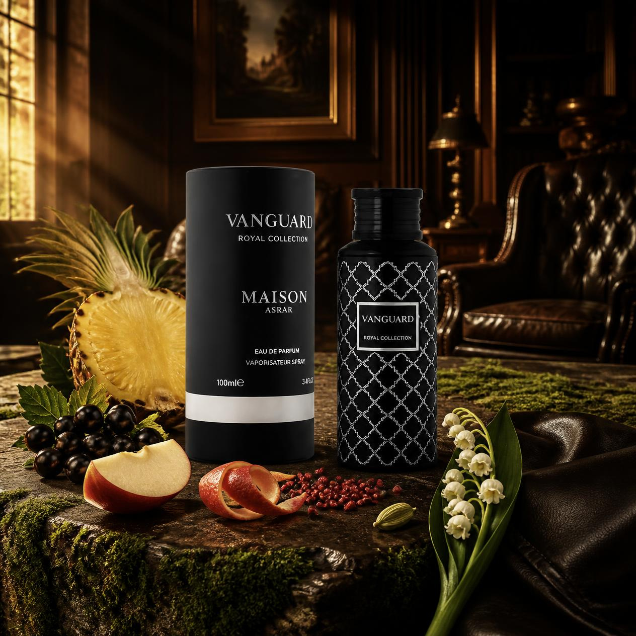 Luxury blue perfume ad Maison Asrar Vanguard EDP 100ml - Image 1